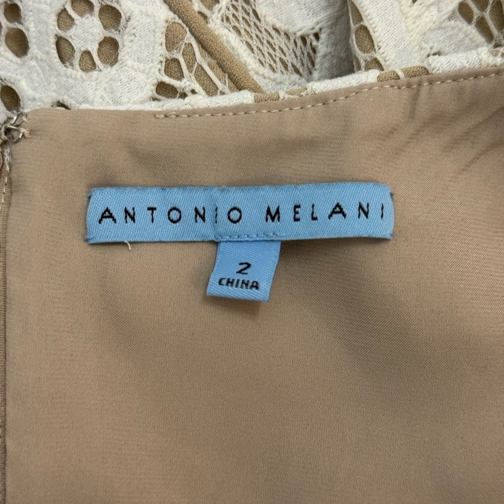 NEW Antonio Melani Bettye Ivory Beachwood Lace 3/4 Sleeve Sheath Dress Size 2 - Picture 9 of 11